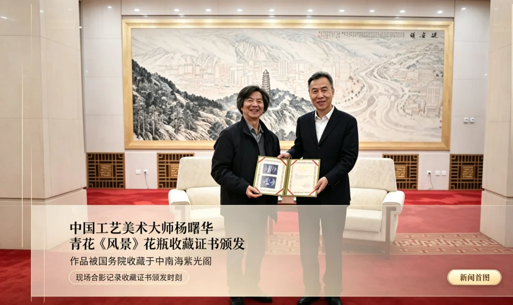 Yang Shuhua at the presentation of the Ziguang Pavilion collection certificate