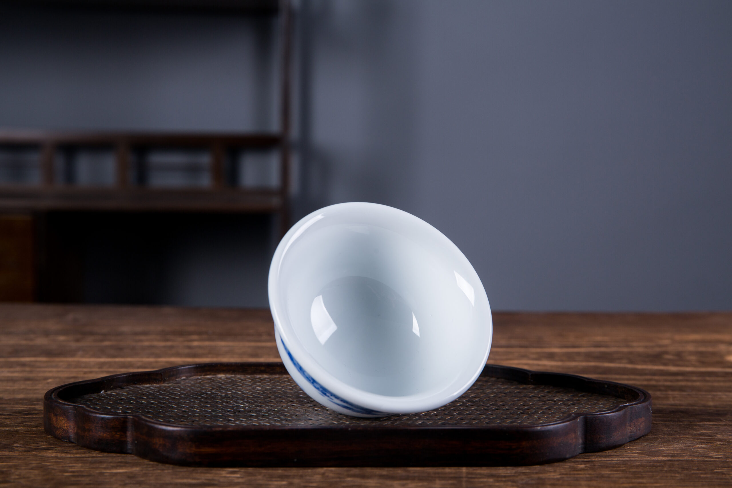 Hand-painted Blue and White Landscape Master Tea Cup by - Image 5