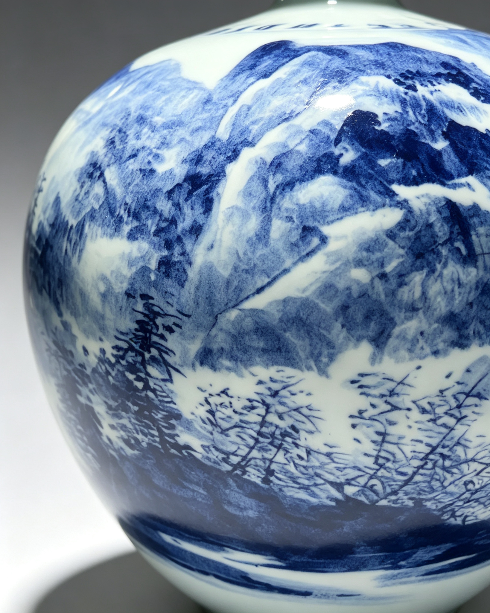 Blue and White Porcelain Pomegranate Vase "Misty Jiangnan" by - Image 4