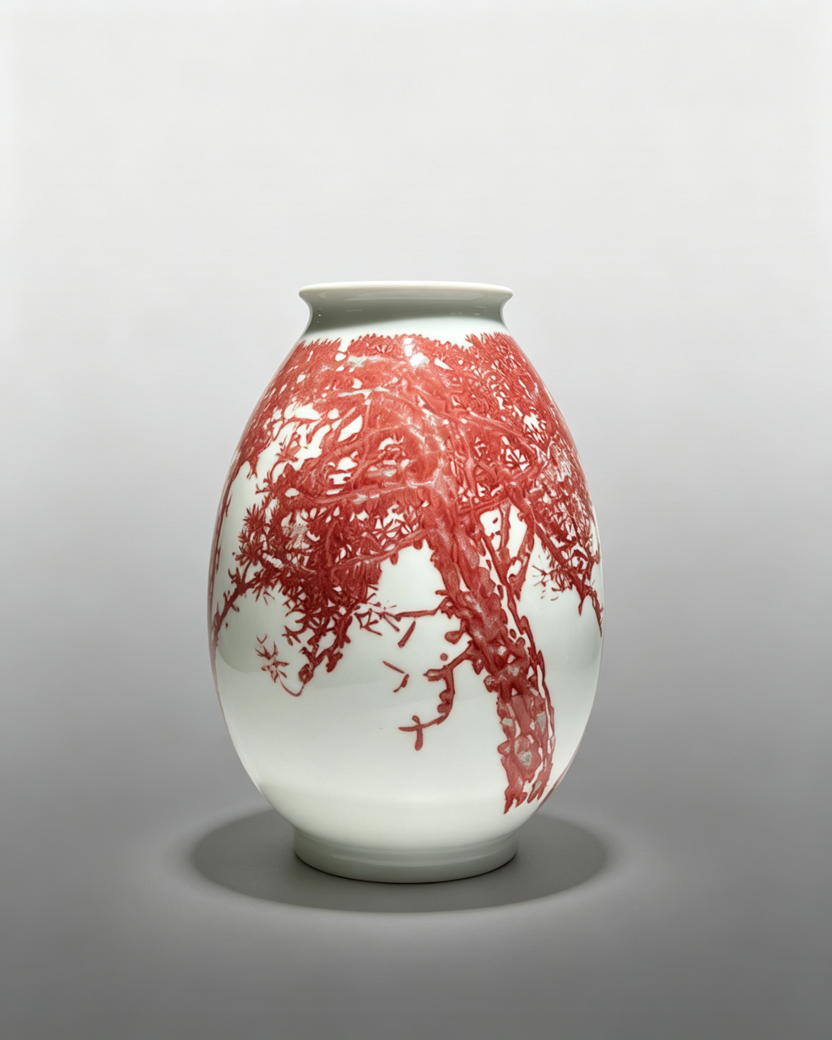 Yang Shuhua · Underglaze‑Red Cypress Porcelain Vase - Image 2